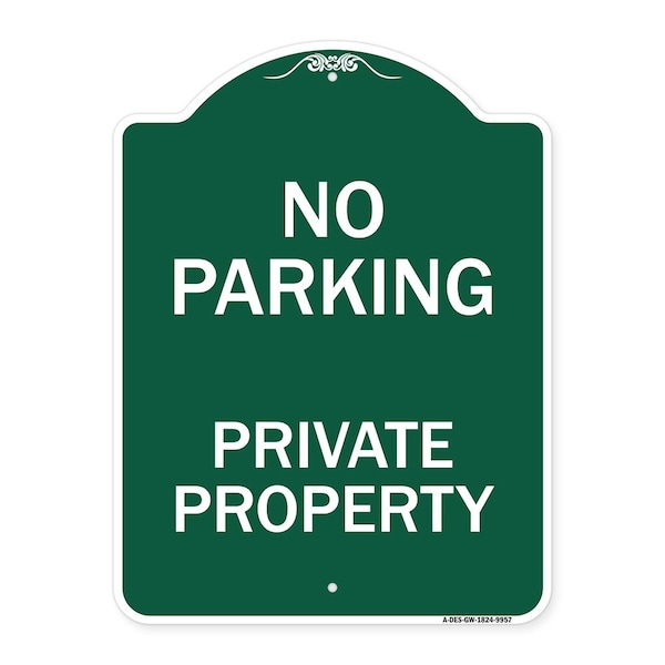Signmission No Parking Private Property Heavy-Gauge Aluminum Architectural Sign, 24" x 18", GW-1824-9957 A-DES-GW-1824-9957 - main